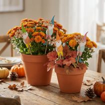 Artikel Zwerg Deko mit Blume Blumenstecker Holz 4×10,5cm 12St