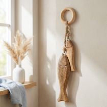 Artikel Fische aus Mangoholz Holzfisch zum Hängen Natur 10/15cm