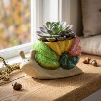 Artikel Deko Schnecke Pflanztopf Keramik Blumentopf Bunt 19×8,5×11cm
