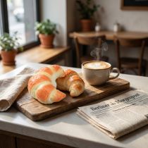 Artikel Täuschend echte Deko-Croissants, künstliche Backwaren 10cm, Lebensmittel-Deko-Set 2 Stück für Schaufenster und Showroom