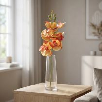 Artikel Orchidee künstlich Phalaenopsis geflammt Rot Gelb 78cm