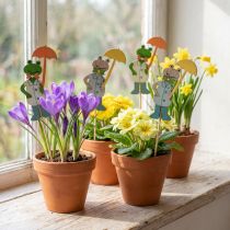 Artikel Frosch mit Regenschirm Blumenstecker Holz 8,5cm 12St