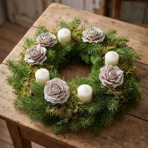 Artikel Zeder Zapfen geschnitten wie Rose Cedarrose 4-6cm weiß/natur 50 St