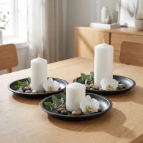 Artikel Dekoteller Rund Metall in Schwarz Ø23cm H2,5cm 3St