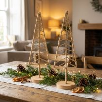Artikel Tannenbaum Deko Aufsteller Metall Holz Natur H39cm 2St
