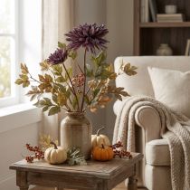 Artikel Künstliche Chrysantheme 2 Blüten Violett Ø5/11cm L70cm