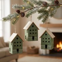 Artikel Dekohänger Filz Häuschen Grün Natur Weihnachtsdeko 4er Set