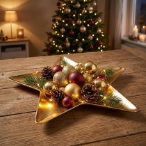 Artikel Weihnachtsteller Stern Deko Teller Gold Kunststoff Ø31cm