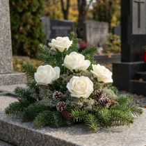 Artikel Foam Rosen mit Stiel Blumen Schaumstoff Creme Ø7,5cm 18 St