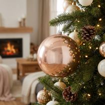 Artikel Weihnachtskugel Plastik Roségold Kugel bruchfest Ø14cm