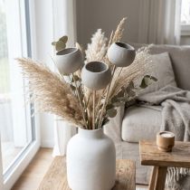 Artikel Trockenblumen Deko Bell Cups am Stiel Grau 37cm 3 St