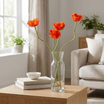 Artikel Mohnblumen künstlich Kunstblumen Orange 58cm–74cm 3St
