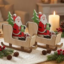 Artikel Deko Schlitten mit Weihnachtsmann Weihnachtsschlitten 10cm 2St
