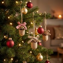 Artikel Weihnachtsdeko Deko Eichel Holz Weihnachtsanhänger 5cm 12 St