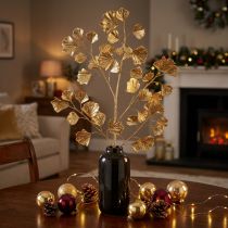 Artikel Gingko Zweig Deko Kunstpflanze Bronze Glitter 84cm