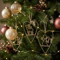 Artikel Christbaumschmuck Herz Metallherzen Deko Golden 12cm 6St
