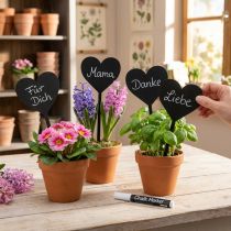Artikel Blumenstecker Herz Holz Dekostecker Deko Herzstecker 9cm Set 6St