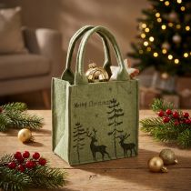 Artikel Filztasche Merry Christmas klein mit Henkeln Grün 15×10cm