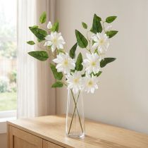 Artikel Künstlicher Clematis Zweig mit Blüten für elegante und pflegeleichte Dekoration 81cm 2St