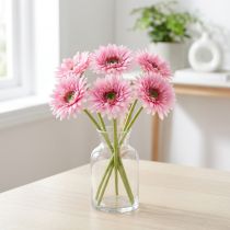 Artikel Künstliche Blumen Gerbera Garten Kunstblumen Rosa 47cm 6St