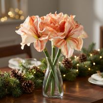 Artikel Künstlicher Ritterstern Kunstblumen Weiß Rot Orange Amaryllis 40cm 3St