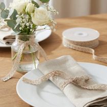Artikel Dekoband Schmuckband Häkelspitze Band Beige B12mm L20m