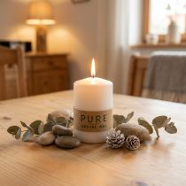 Artikel PURE Nature Safe Candle Stumpenkerze Stearin, Rapswachs 90/60mm Weiß 1 St
