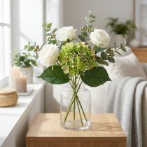 Artikel Künstliche Hortensie, Blumendeko, Seidenblume Grün L44cm