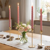 Artikel Rustic Kerzen Stabkerzen durchgefärbt Rosa 350/28mm 4 St