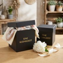 Artikel Geschenkbox „Eine Kleinigkeit“ Eckig Schwarz 14/12cm 2er-Set