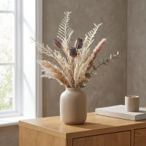 Artikel Mohnkapseln Deko Trockenblumen Kunstpflanzen Farn Creme 63cm – Elegante Dekoration für Zuhause & Hochzeit