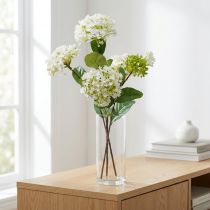 Artikel Kunstblume Schneeball Pflanze Virburnum Weiß Ø8cm 64cm