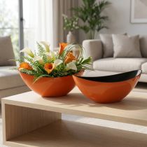 Artikel Moderne Schiffchen-Schale in Orange – 39 cm – Vielseitig einsetzbar für Dekoration und Bepflanzung – 2St