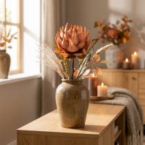 Artikel Artischocke Kunstblume Herbst Orange Dry Look Ø15cm 73cm
