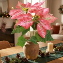 Artikel Weihnachtsstern Künstlich Rot Rosa L35cm 6St 2 Bund