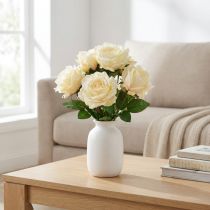Artikel Künstliche Rosen Kunstblumenstrauß Rosen Creme Gelb Pick 54cm