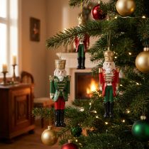 Artikel Nussknacker Anhänger Weihnachtsschmuck 4er-Set, Rot Grün Gold, 10cm