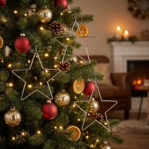 Artikel Deko Stern Weihnachten Silber Hängend Ø15cm 6er Set