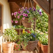 Artikel Hängekorb Blumenampel 2 Körbe Holz Natur Ø20cm/26cm