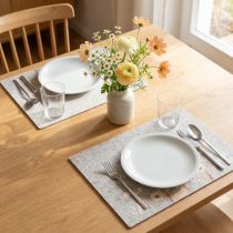 Artikel Filz-Tischsets mit Blumenmotiv – Stilvolle Platzsets für natürliche Tischdeko 45x35cm 2 St