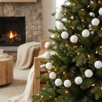 Artikel Christbaumschmuck Schneeball Girlande Deko Weiß 185cm
