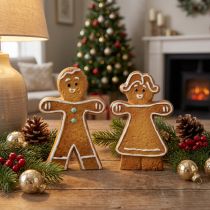 Artikel Weihnachtsdeko Lebkuchen Mann & Frau Keramik 16cm Set 2 Stk