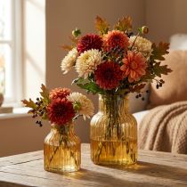 Artikel Blumenvase Glas Orange Retro Design Ø11cm H14,5cm 2St
