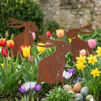 Artikel Osterhase Gartenstecker aus Metall für stilvolle Frühlingsdeko im Außenbereich 80cm 4St
