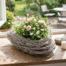 Artikel Pflanzschale Rattan Geschwungen Natur Weiß 30x35cm