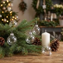 Artikel Mini Weihnachtskugeln Glas Retro Transparent Ø3cm 22 St