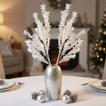 Artikel Kunstzweig gefrostet Dekozweig Winterdeko Weiß 78cm 2St
