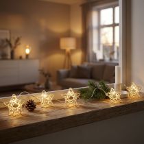 Artikel LED Lichterkette Sterne Micro LED Timer Innen Weiß 1,90m