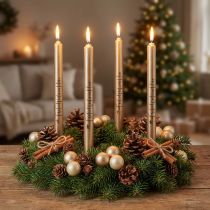 Artikel Weihnachtskerzen Stabkerzen Weihnachten Creme 25cm 4St