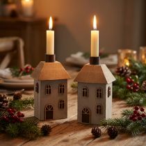 Artikel Kerzenhalter Weihnachten Haus Für Stabkerzen 14,5cm 2St